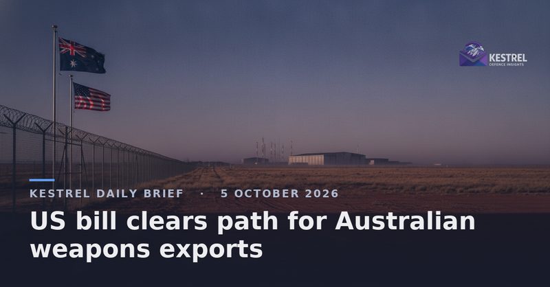US bill clears path for Australian weapons exports